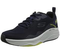 Skechers D'LUX FITNESS ROAM FREE, Zapatillas para Hombre, Navy Mesh/Synthetic/Lime Trim, 45.5 EU