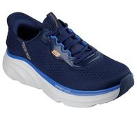 Skechers D'Lux Vapor, Zapatillas Hombre, Navy Mesh/Hotmelt/Orange Trim, 41.5 EU