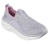 Skechers - D'LUX Walker 2.0 Bold State, D'LUX Walker 2.0 Bold Estado, Gray Knit/Pink Trim,