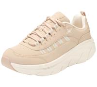 Skechers D'lux Walker 2.0 Golden Step- Tenis para Mujer, Piel Gris Pardo, Ribete Dorado, 39 EU