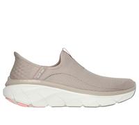 Skechers, D'LUX Walker 2.0 Happy Step Mujer, Malla Gris Topo con Ribete Coral, 39.5 EU
