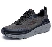 Skechers D'lux Walker 2.0 Steadyway, Zapatillas Hombre, Black Mesh/Synthetic/Charcoal Trim, 45 EU