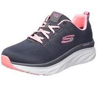 Skechers D'LUX WALKER GET OASIS, Zapatillas para Mujer, Charcoal Mesh/Coral Trim, 36 EU