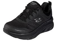 Skechers D'lux Walker Infinite Motion, Zapatillas Mujer, Black Leather Mesh Trim, 36 EU