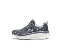 Skechers D'lux Walker Infinite Motion, Zapatillas Mujer, Charcoal Leather Mesh Lavender Trim, 38.5 EU