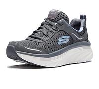 Skechers D'lux Walker Infinite Motion, Zapatillas Mujer, Charcoal Leather Mesh Lavender Trim, 40 EU
