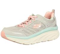 Skechers D'lux Walker Infinite Motion, Zapatillas Mujer, Gray Leather Mesh Coral Mint Trim, 36 EU