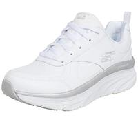 Skechers D'LUX WALKER TIMELESS PATH, Zapatillas para Mujer, White Leather / Silver Trim, 39 EU