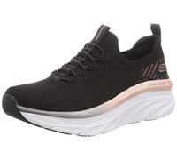 Skechers D'lux Walker, Zapatillas Mujer, Nero Black Knit Rose Gold Trim, 36.5 EU