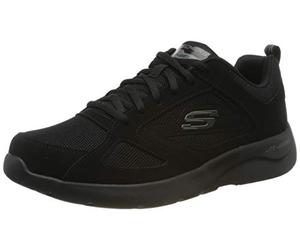Skechers DYNAMIGHT 2.0 FALLFORD, Zapatillas para Hombre, Black Leather/Mesh/Pu/Trim, 41 EU