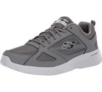 Skechers DYNAMIGHT 2.0 FALLFORD, Zapatillas para Hombre, Charcoal Leather/Mesh/Pu/Black Trim, 42 EU