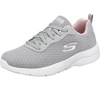 Skechers Dynamight 2.0 To Eye, Zapatillas Mujer, Light Gray Mesh & Durabuck/Pink Trim, 38 EU