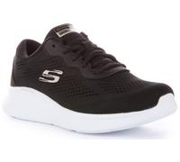 SKECHERS Dynamight Escotado Vegano Cordones Mujer Zapatillas Negras Blanco GB 3