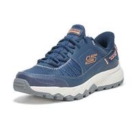 Skechers Dynamite at Escapar - Zapatillas de calce fácil sin cierre, para hombre, Azul marino/naranja, 12 Wide