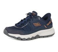 Skechers Dynamite at Escapar Hands Free Slip-in, Zapatillas Hombre, Navy Leather/Textile/Orange Trim, 47.5 EU