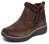 Skechers Easy Going Cool Zip, Botas Cortas al Tobillo Mujer, Chocolate, 43 EU