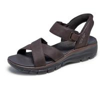 Skechers Easy Going-Somewhere Sunny, Zapatillas Mujer, Chocolate Duraleather/Gore, 38 EU