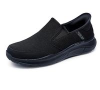 Skechers Ecualizador de Deslizamiento Manos Libres 5.0 Drayze, Zapatillas Hombre, Malla Negra Duraleather Ribete Negro, 43 EU