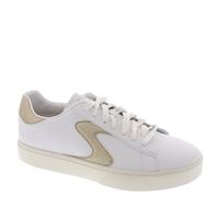 Skechers Eden LX-Beaming Glory, Zapatillas Mujer, White Duraleather/Gold Trim, 36 EU