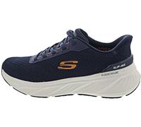 Skechers Edgeride Erlson, Zapatillas Hombre, Navy Knit/Orange PU, 41 EU