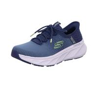 Skechers Edgeride Raygo - Tenis sin Cordones para Hombre, Azul Marino con Ribete Verde Lima, 42 EU