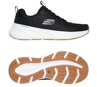 Skechers Edgeride Rekze, Zapatillas Hombre, Black Mesh/TPU/White Trim, 46 EU Ancho