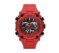 Skechers El Segundo Reloj analógico digital de poliuretano rojo (Modelo: SR1199)