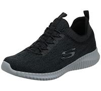 Skechers ELITE FLEX HARTNELL, Zapatillas para Hombre, Black & Gray Mesh/Trim, 45 EU