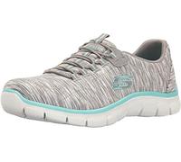 Skechers Empire-Game On, Zapatillas sin Cordones Mujer, Multicolor (GYLB Black, Gray & Charcoal Mesh/Silver Trim), 37 EU