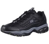 Skechers Energy Afterburn, Zapatillas Hombre, Black Grey 01 Grau, 42.5 EU X-Ancho