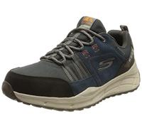 Skechers EQUALIZER 4.0 TRAIL KANDALA, Zapatillas para Hombre, Navy Leather/Mesh/Synthetic/Orange Trim, 41 EU