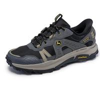 Skechers Equalizer 5.0 Trail Harvester, Zapatillas Hombre, Charcoal Leather/Black Mesh, 47.5 EU