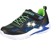 Skechers ERUPTERS III DERLO, Zapatillas para Niños, Black Mesh/ Synthetic/ Blue & Lime Trim, 33.5 EU