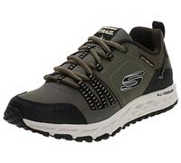 Skechers ESCAPE PLAN, Zapatillas para Hombre, Green (Olive Leather/Mesh/Black Trim Olbk), 47.5 EU