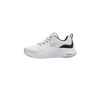 Skechers Espuma de Vapor, Zapatillas Hombre, Malla Blanca sintética Azul Marino y Ribete Rojo, 42 EU
