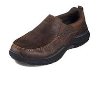 Skechers EXPENDED SEVENO, Mocasines para Hombre, Dark Brown Leather, 45.5 EU