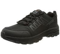 Skechers FANNTER, Zapatos de trabajo para Hombre, Black Leather/Textile/Synthetic, 45 EU