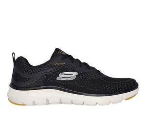Skechers Flex Advantage 5.0 - Fosten en Negro/Amarillo, talla 44, Vegan