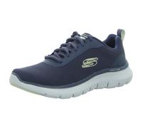 Skechers, Flex Advantage 5.0 Hombre, Malla Azul Marino Duraleather Ribete Naranja, 41 EU