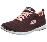 Skechers Flex Appeal 3.0 First Insight, Sneakers Mujer, Marrón (Red Burgundy Mesh Pink Trim), 36 EU