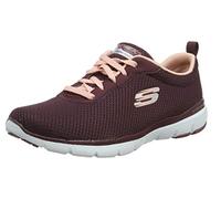 Skechers Flex Appeal 3.0 First Insight, Sneakers Mujer, Marrón (Red Burgundy Mesh Pink Trim), 37 EU