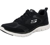 Skechers Flex Appeal 4.0 Active Flow, Zapatillas Mujer, Black Leather/Mesh/White Trim, 36 EU