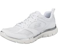 Skechers Flex Appeal 4.0 Active Flow, Zapatillas Mujer, White Leather/Mesh/Trim, 41 EU