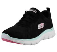 Skechers Flex Appeal 4.0-Brilliant Vie, Zapatillas Mujer, Negro Turquesa, 35 EU Ancho