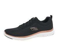 Skechers Flex Appeal 4.0 Brilliant View Regular, Zapatillas Mujer, Black Mesh Rose Gold Trim, 38 EU