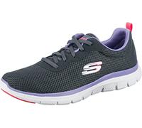 Skechers Flex Appeal 4.0 Brilliant View, Zapatillas Mujer, Charcoal Mesh Lavender Trim, 35.5 EU