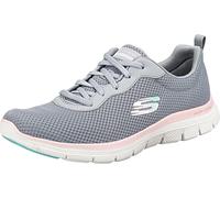 Skechers Flex Appeal 4.0 Brilliant View Regular, Zapatillas Mujer, Gray Mesh Light Pink Trim, 36 EU