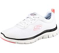 Skechers Flex Appeal 4.0 Brilliant View, Zapatillas Mujer, White Mesh Black Pink Trim, 37 EU