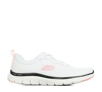 Skechers Flex Appeal 4.0 Brilliant View Regular, Zapatillas Mujer, White Mesh Black Pink Trim, 39 EU
