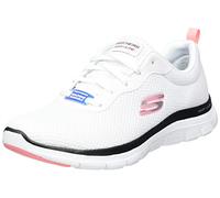 Skechers Flex Appeal 4.0 Brilliant View Regular, Zapatillas Mujer, White Mesh Black Pink Trim, 39 EU